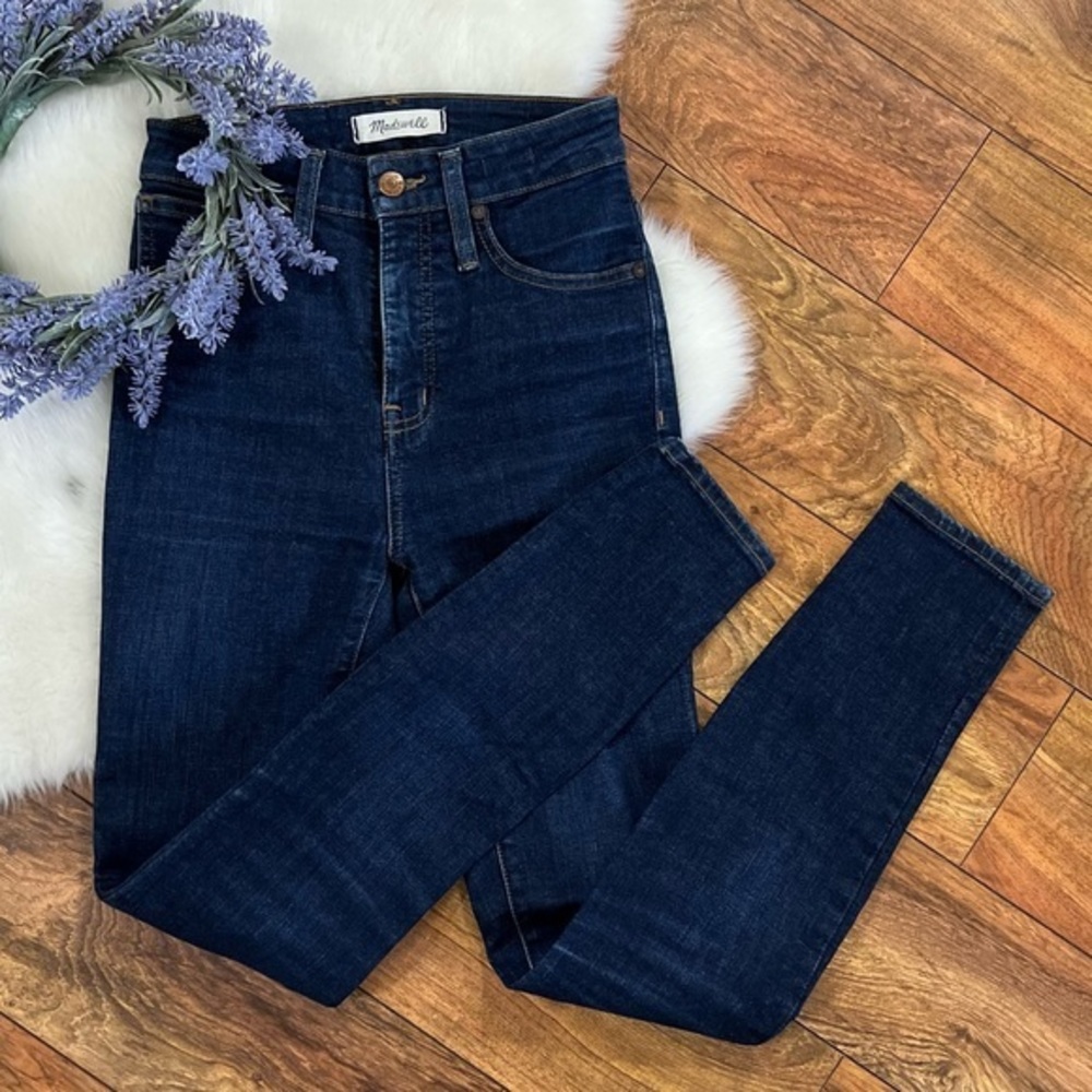 Madewell curvy high rise skinny dark wash denim jeans B2-27